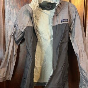 Patagonia Gray and Purple Rain Jacket